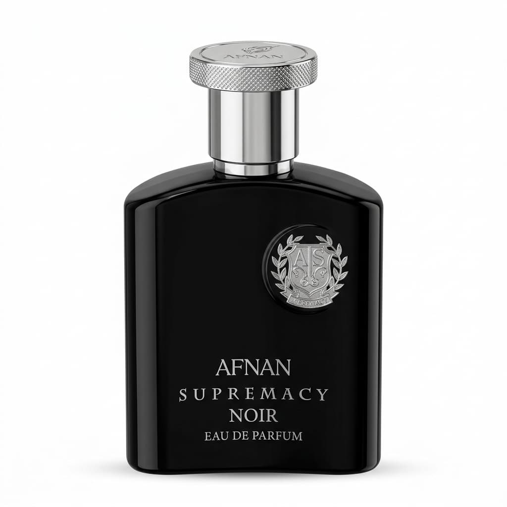 Supremacy Noir luxury perfume bottle packshot