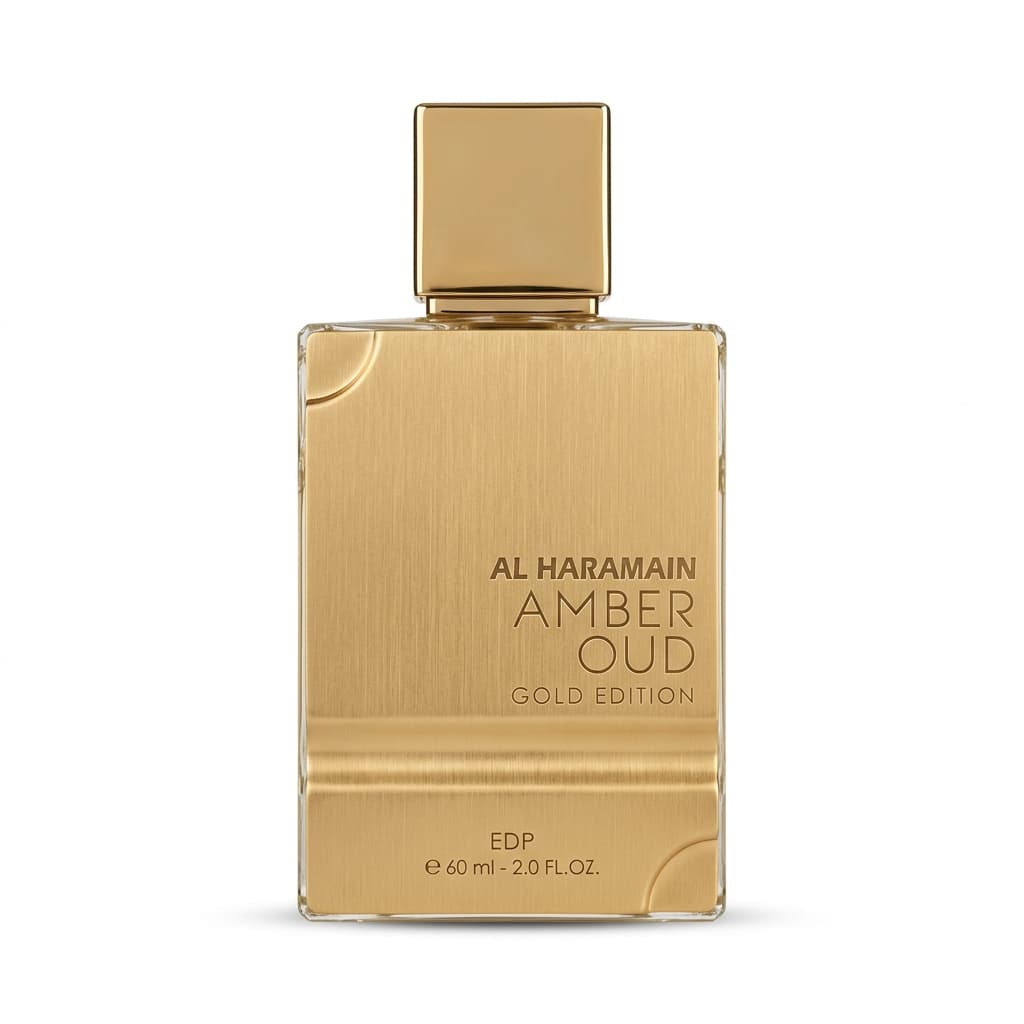 Amber Oud Gold Edition luxury perfume bottle packshot